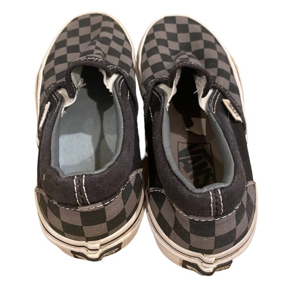Vans Black and Grey Check Slip On Shoes Size 3.5 - Picture 3 of 4